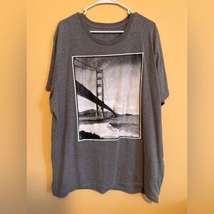 Gray Golden Gate Bridge Graphic T-Shirt XXL
